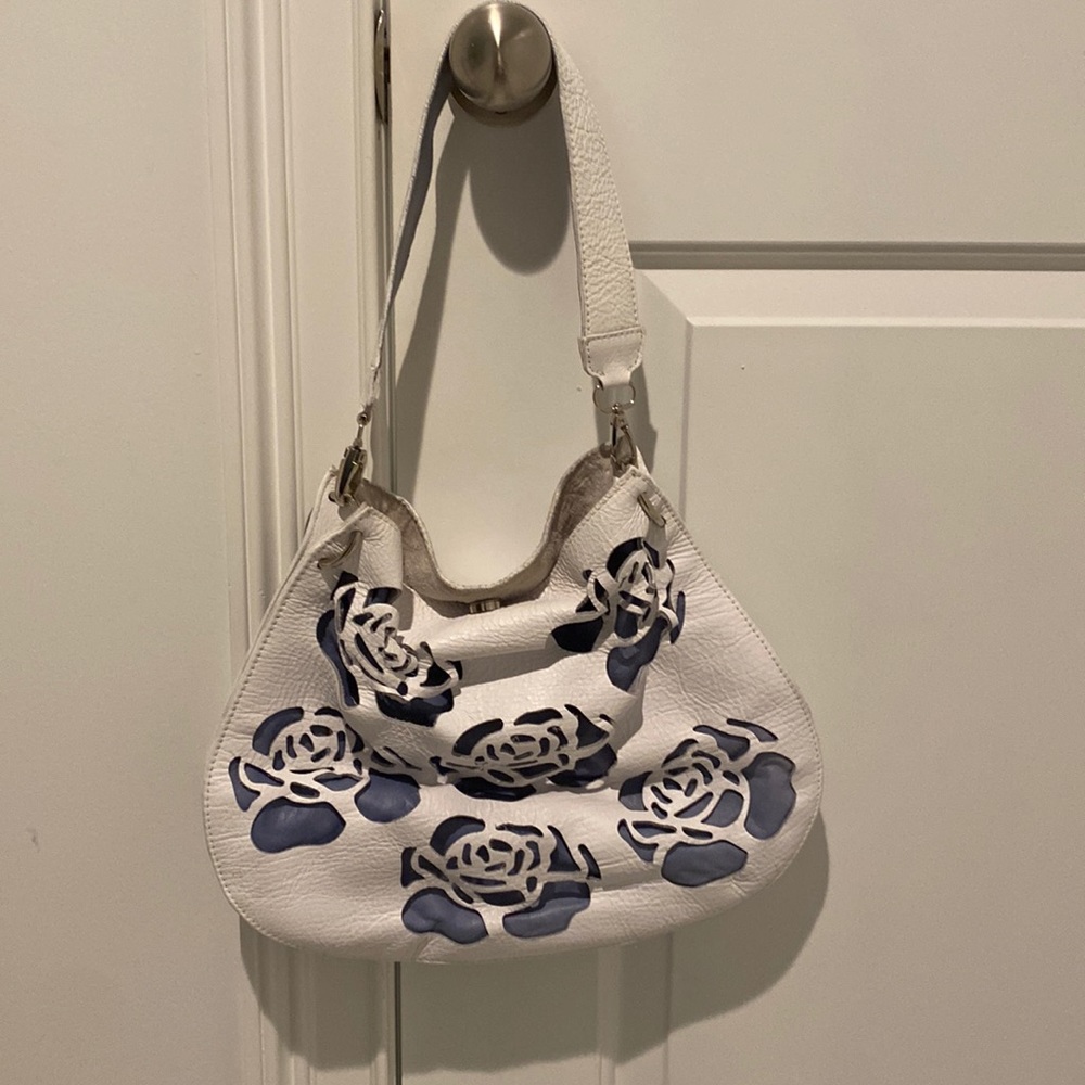 White cut out handbag